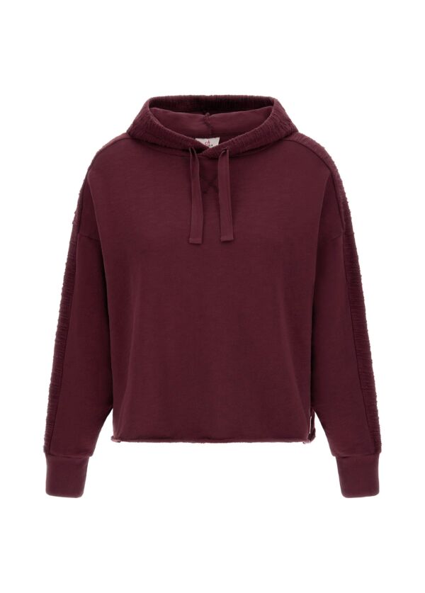 Felpa cropped strutturata colore tibetan red