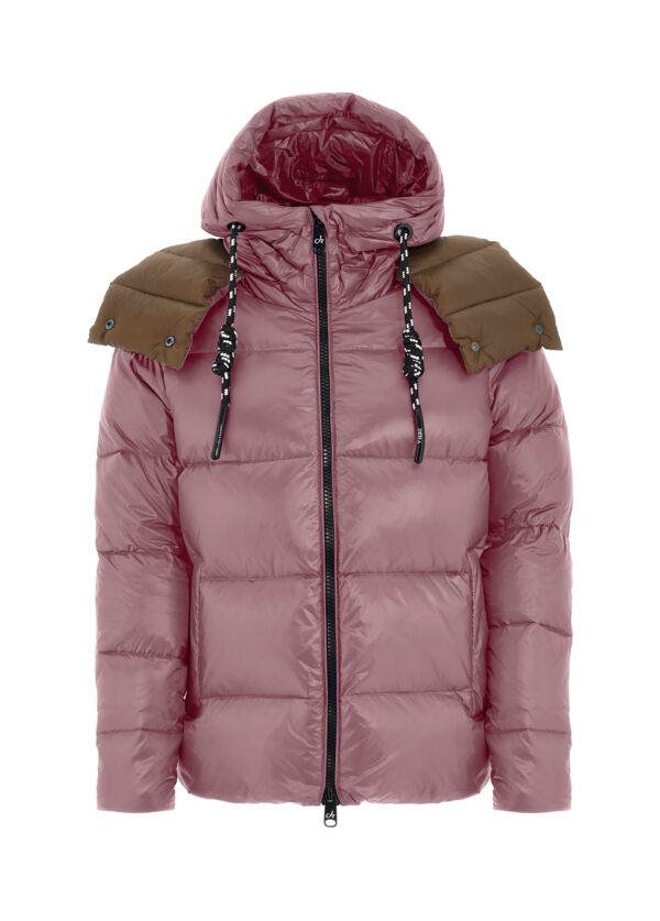 Piumino con cappuccio deco rose